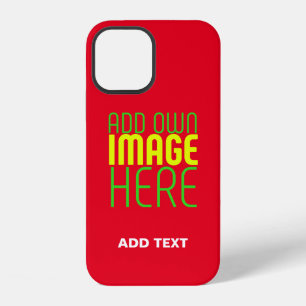 MODERNE BEARBEITBARE EINFACHE ROTE BILD-TEXT-VORLA iPhone 12 HÜLLE