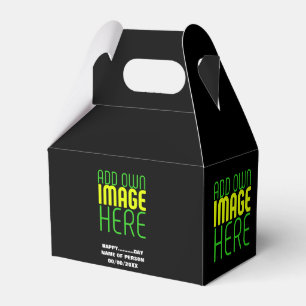 MODERNE BEARBEITBARE EINFACHE SCHWARZE BILD-TEXT-V GESCHENKSCHACHTEL