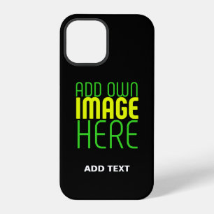 MODERNE BEARBEITBARE EINFACHE SCHWARZE BILD-TEXT-V iPhone 12 PRO HÜLLE