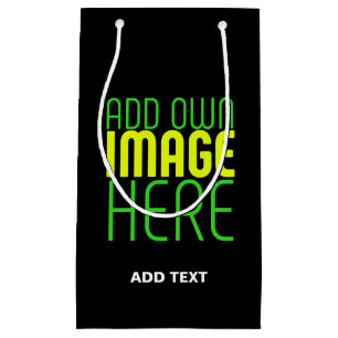 MODERNE BEARBEITBARE EINFACHE SCHWARZE BILD-TEXT-V KLEINE GESCHENKTÜTE
