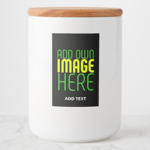 MODERNE BEARBEITBARE EINFACHE SCHWARZE BILD-TEXT-V LEBENSMITTELETIKETT
