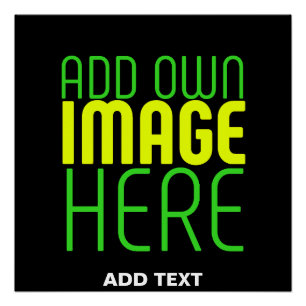 MODERNE BEARBEITBARE EINFACHE SCHWARZE BILD-TEXT-V POSTER