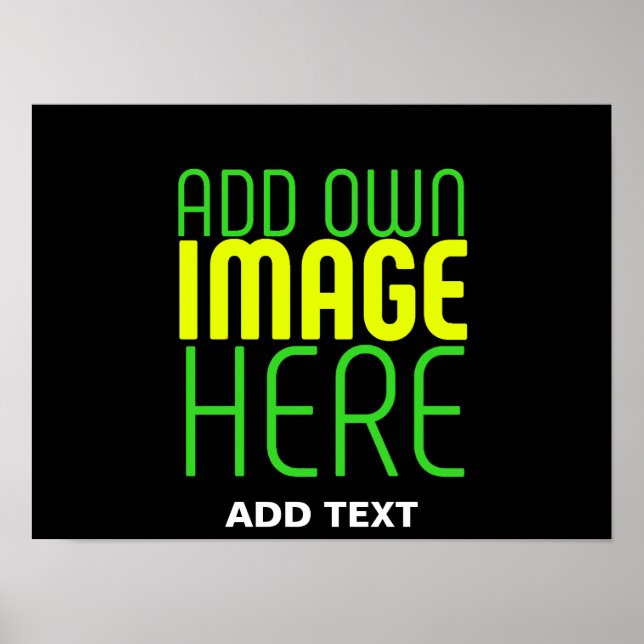 MODERNE BEARBEITBARE EINFACHE SCHWARZE BILD-TEXTVO POSTER (Vorne)