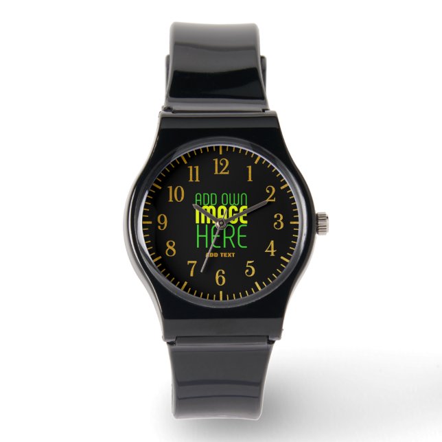 MODERNE BEARBEITBARE, EINFACHE TEMPLATE FÜR SCHWAR ARMBANDUHR (Vorderseite)