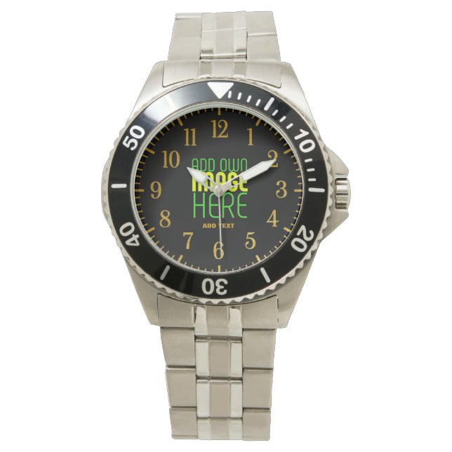 MODERNE BEARBEITBARE, EINFACHE TEMPLATE FÜR SCHWAR ARMBANDUHR (Vorderseite)