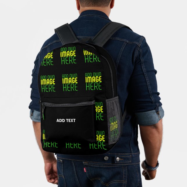 MODERNE BEARBEITBARE, EINFACHE TEMPLATE FÜR SCHWAR BEDRUCKTER RUCKSACK (Insitu (Modell))