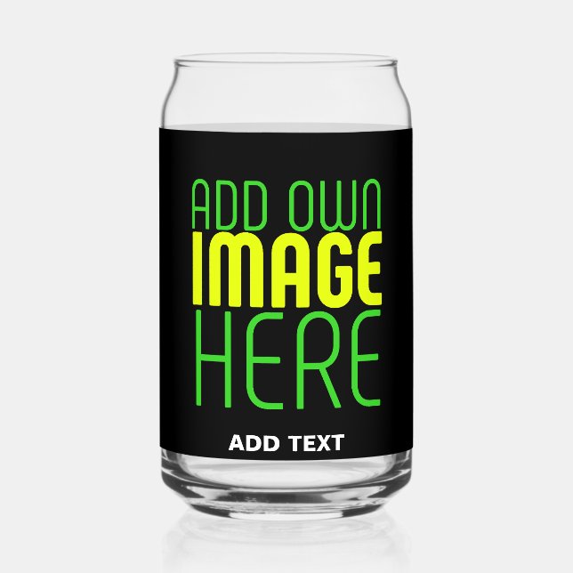 MODERNE BEARBEITBARE, EINFACHE TEMPLATE FÜR SCHWAR DOSENGLAS (Vorderseite)