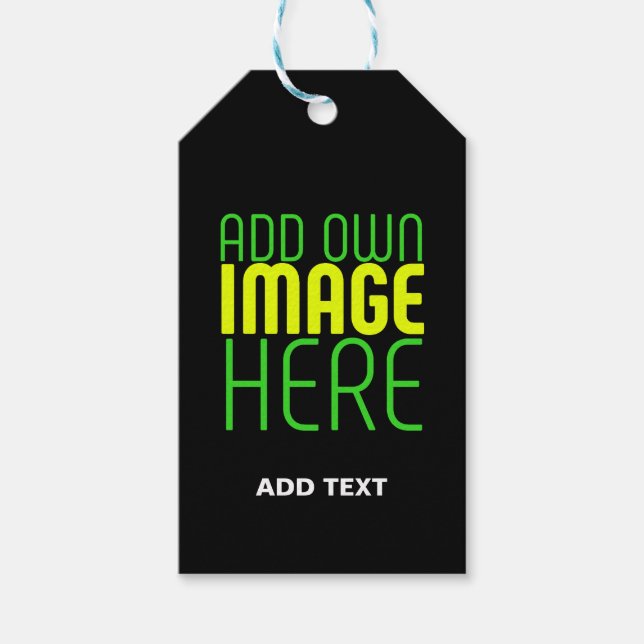 MODERNE BEARBEITBARE, EINFACHE TEMPLATE FÜR SCHWAR GESCHENKANHÄNGER (Vorderseite)