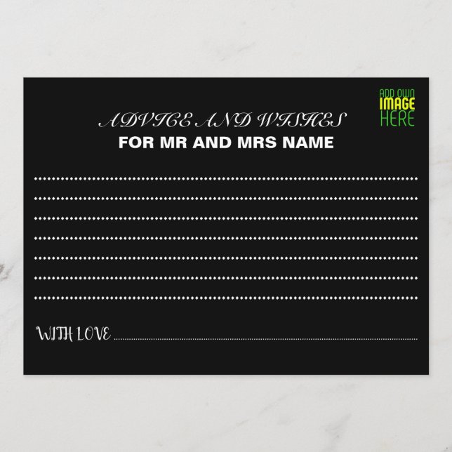 MODERNE BEARBEITBARE, EINFACHE TEMPLATE FÜR SCHWAR HINWEISKARTE (Vorderseite)