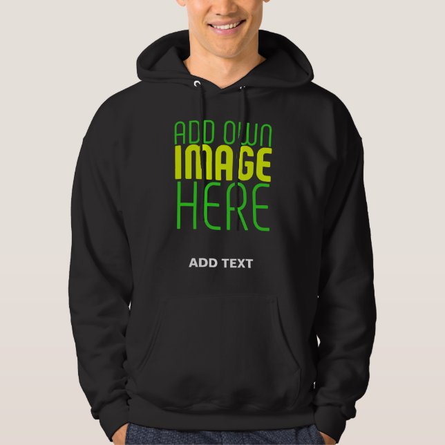 MODERNE BEARBEITBARE, EINFACHE TEMPLATE FÜR SCHWAR HOODIE (Vorderseite)