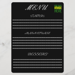 MODERNE BEARBEITBARE, EINFACHE TEMPLATE FÜR SCHWAR MENÜKARTE