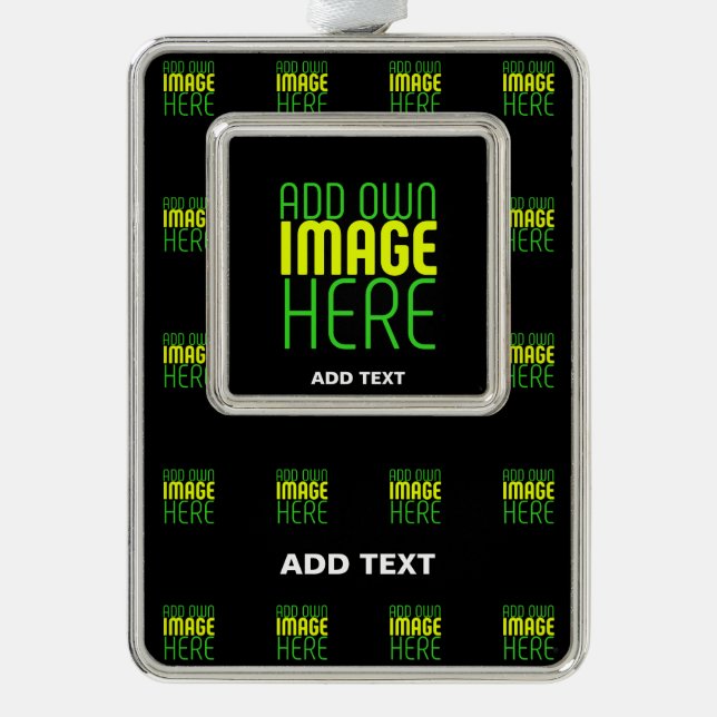 MODERNE BEARBEITBARE, EINFACHE TEMPLATE FÜR SCHWAR Rahmen-Ornament SILBER (Vorderseite)