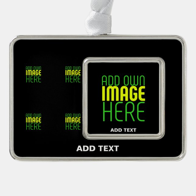 MODERNE BEARBEITBARE, EINFACHE TEMPLATE FÜR SCHWAR Rahmen-Ornament SILBER (Vorderseite)