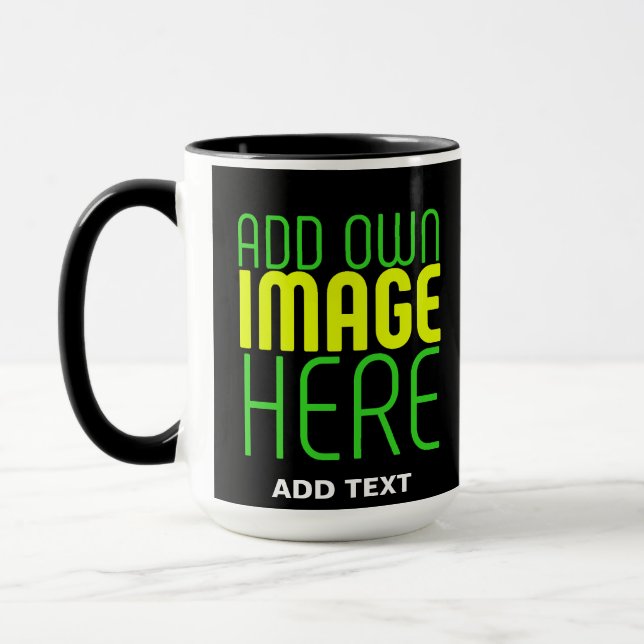 MODERNE BEARBEITBARE, EINFACHE TEMPLATE FÜR SCHWAR TASSE (Links)