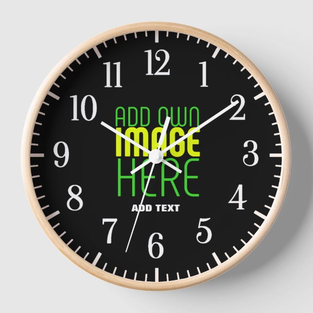 MODERNE BEARBEITBARE, EINFACHE TEMPLATE FÜR SCHWAR UHR (Vorderseite)