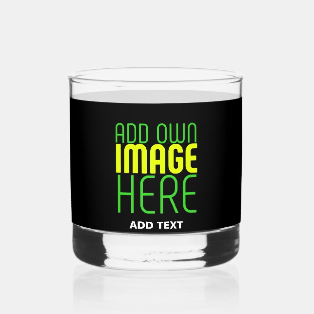 MODERNE BEARBEITBARE, EINFACHE TEMPLATE FÜR SCHWAR WHISKYGLAS (Vorderseite)