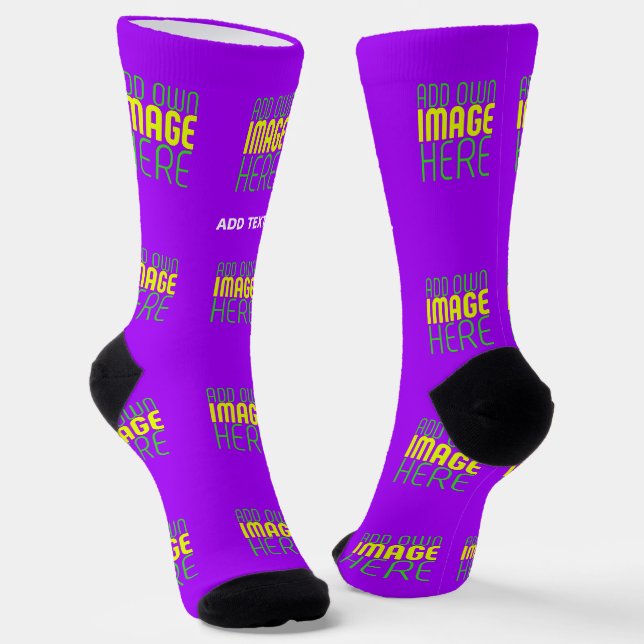 MODERNE BEARBEITBARE, EINFACHE VIOLET-BILDTEMPLATE SOCKEN (Gewinkelt)