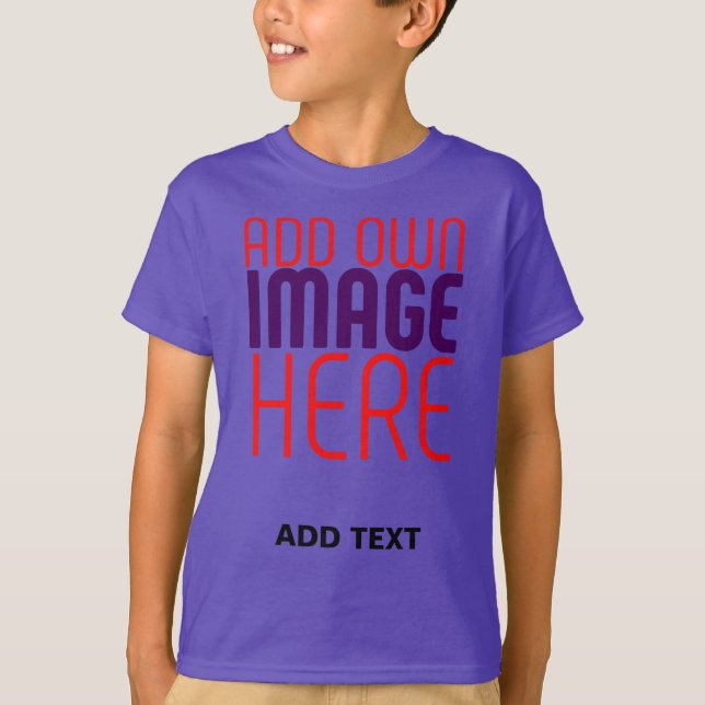 MODERNE BEARBEITBARE EINFACHE VIOLETTE BILD-TEXTVO T-Shirt (Vorderseite)