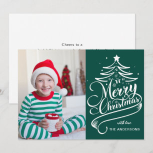 Moderne bearbeitbare Farbe Frohe Weihnachtsbaume F Feiertagskarte