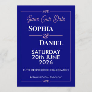 Moderne bearbeitbare Hochzeit-Save-the-Date-Karte Einladung