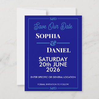 Moderne bearbeitbare Hochzeit-Save-The-Date-Karte Magneteinladung