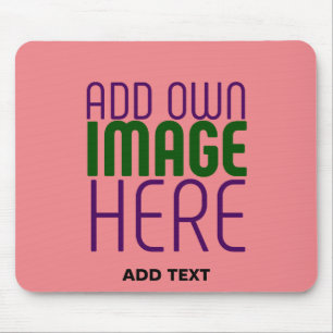 MODERNE BEARBEITBARE LACHSROSA BILD-TEXT-VORLAGE MOUSEPAD