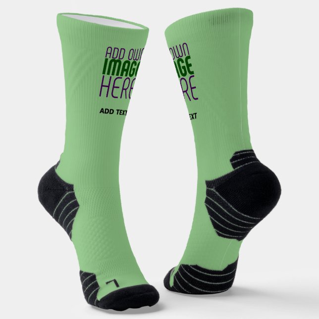 MODERNE BEARBEITBARE MINT GRÜNE BILDTEMPLATE SOCKEN (Gewinkelt)