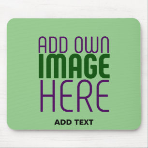 MODERNE BEARBEITBARE MINTGRÜNE BILD-TEXT-VORLAGE MOUSEPAD