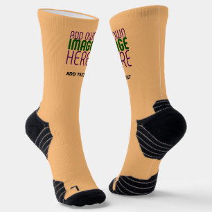 MODERNE BEARBEITBARE PFIRSICH-ORANGE-BILD-TEXTVORL SOCKEN