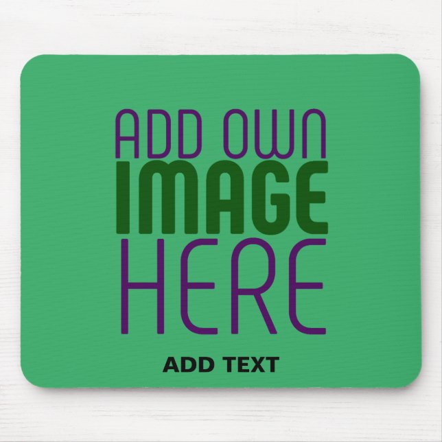 MODERNE BEARBEITBARE SMARAGDGRÜNE BILD-TEXT-VORLAG MOUSEPAD (Vorne)