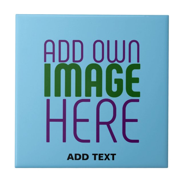MODERNE BEARBEITBARE SWAG HIMMELBLAUE BILD-TEXT-VO FLIESE (Vorderseite)
