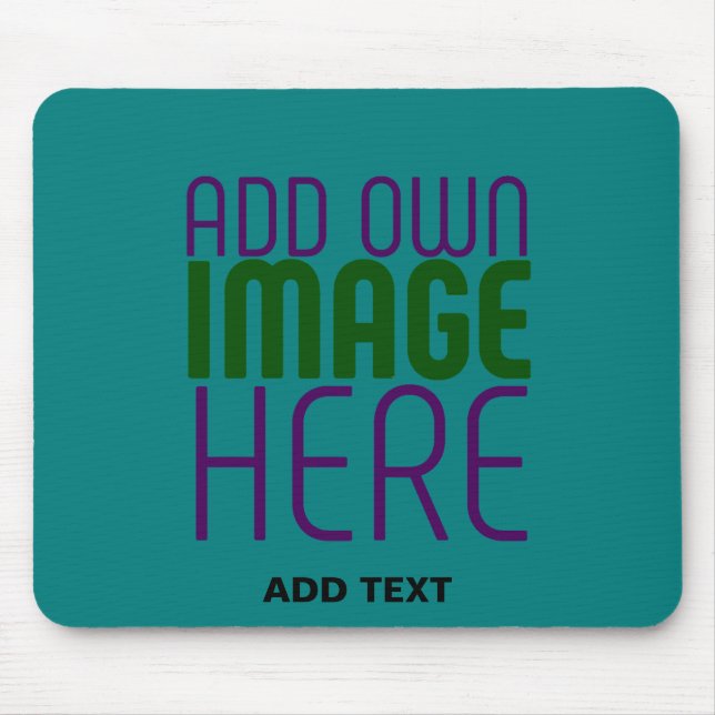 MODERNE BEARBEITBARE TEAL GRÜN BILD TEXT VORLAGE MOUSEPAD (Vorne)