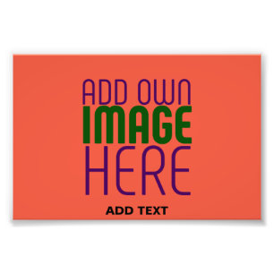 MODERNE BEARBEITBARE TOMATENROTE BILD-TEXT-VORLAGE FOTODRUCK