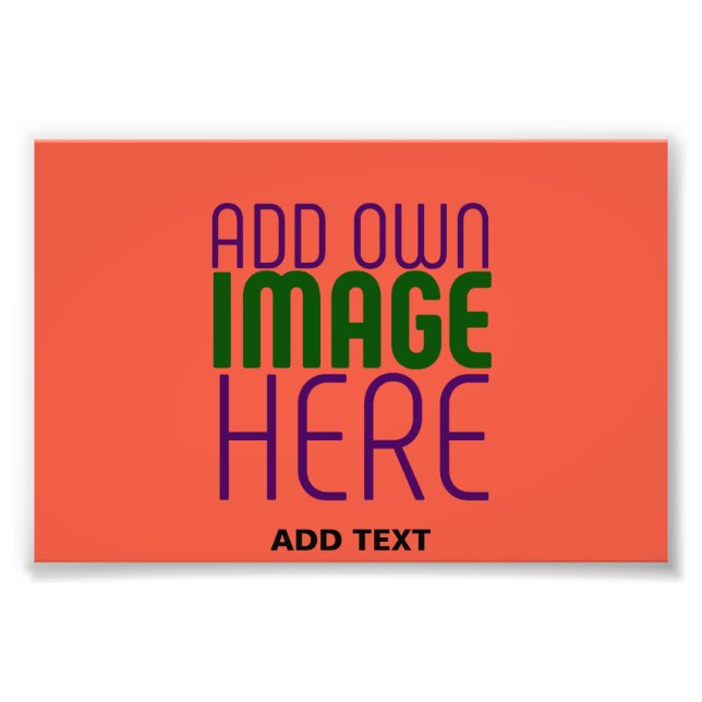 MODERNE BEARBEITBARE TOMATENROTE BILD-TEXT-VORLAGE FOTODRUCK (Vorne)