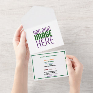 MODERNE BEARBEITUNGSFÄHIGE, EINFACHE WEISSE BILDTE ALL IN ONE EINLADUNG