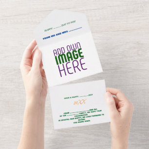 MODERNE BEARBEITUNGSFÄHIGE, EINFACHE WEISSE BILDTE ALL IN ONE EINLADUNG