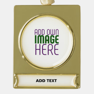 MODERNE BEARBEITUNGSFÄHIGE, EINFACHE WEISSE BILDTE Banner-Ornament GOLD