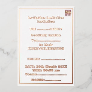 MODERNE BEARBEITUNGSFÄHIGE, EINFACHE WEISSE BILDTE FOLIENEINLADUNG