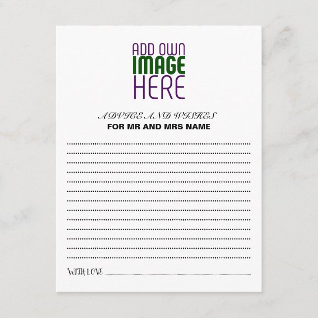 MODERNE BEARBEITUNGSFÄHIGE, EINFACHE WEISSE BILDTE HINWEISKARTE (Vorderseite)