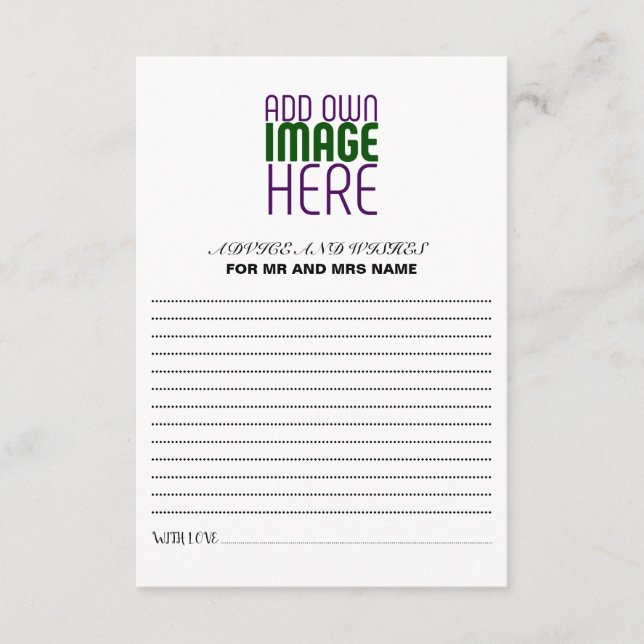 MODERNE BEARBEITUNGSFÄHIGE, EINFACHE WEISSE BILDTE HINWEISKARTE (Vorderseite)