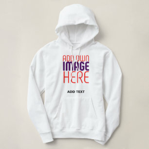 MODERNE BEARBEITUNGSFÄHIGE, EINFACHE WEISSE BILDTE HOODIE