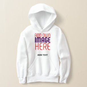 MODERNE BEARBEITUNGSFÄHIGE, EINFACHE WEISSE BILDTE HOODIE