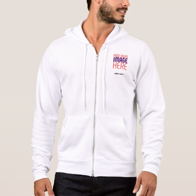 MODERNE BEARBEITUNGSFÄHIGE, EINFACHE WEISSE BILDTE HOODIE (Vorderseite)