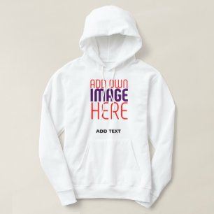 MODERNE BEARBEITUNGSFÄHIGE, EINFACHE WEISSE BILDTE HOODIE