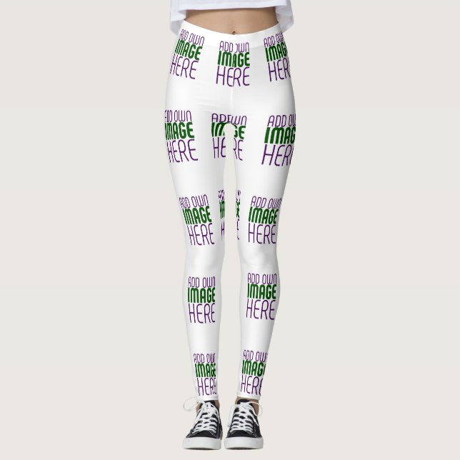 MODERNE BEARBEITUNGSFÄHIGE, EINFACHE WEISSE BILDTE LEGGINGS (Vorderseite)