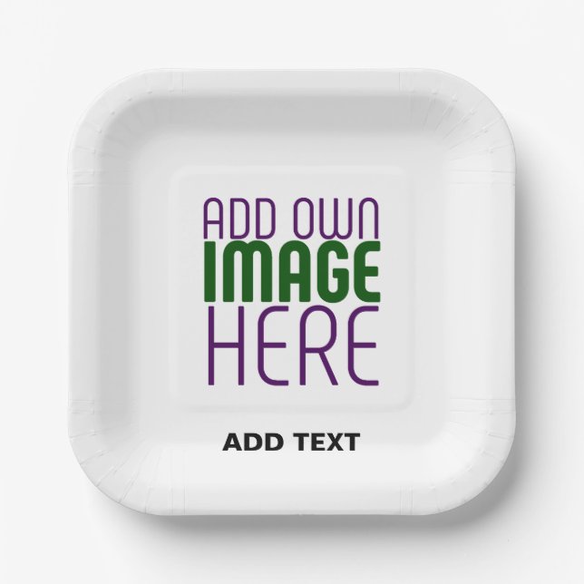 MODERNE BEARBEITUNGSFÄHIGE, EINFACHE WEISSE BILDTE PAPPTELLER (Vorderseite)