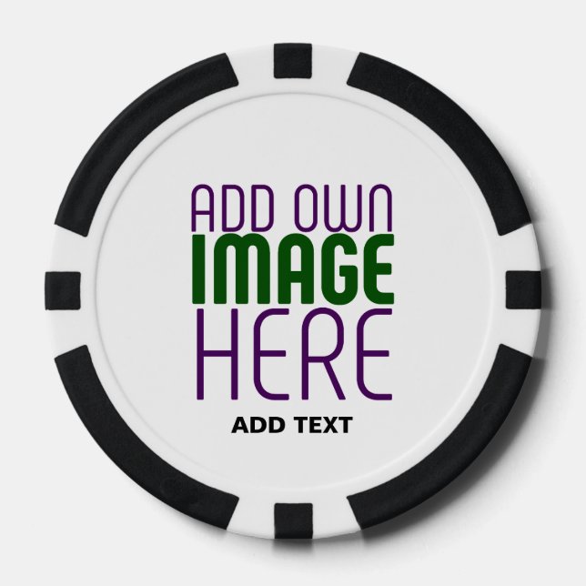 MODERNE BEARBEITUNGSFÄHIGE, EINFACHE WEISSE BILDTE POKERCHIPS (Vorderseite)
