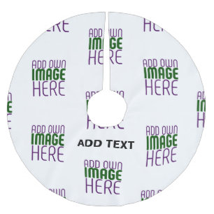 MODERNE BEARBEITUNGSFÄHIGE, EINFACHE WEISSE BILDTE POLYESTER WEIHNACHTSBAUMDECKE