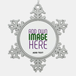 MODERNE BEARBEITUNGSFÄHIGE, EINFACHE WEISSE BILDTE SCHNEEFLOCKEN Zinn-Ornament