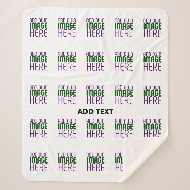 MODERNE BEARBEITUNGSFÄHIGE, EINFACHE WEISSE BILDTE SHERPADECKE (Vorderseite)